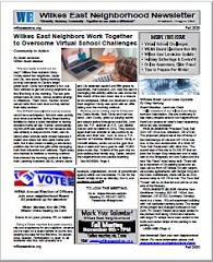 Download the Wilkes East Neighborhood Fall 2020 Newsletter here!