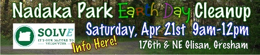 SOLV IT Earth Day at Nadaka Nature Park Clean-up Event: Sat April 21, 2018 9AM-12PM. Info here! SOLV IT Earth Day at Nadaka Nature Park Clean-up Event: Sat April 21, 2018 9AM-12PM. Info here!