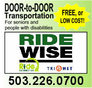 Ride Connection (503-226-2700) is a private non-profit organization dedicated to linking individuals with accessible transportation since 1988. We coordinate door-to-door demand response one-time and ongoing ride transportation for medical, nutritive, shopping, supportive services, life sustaining medical, recreational, and volunteer/work-related needs