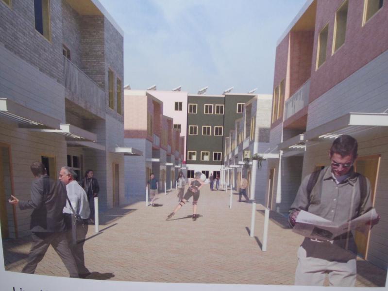 Civic Center housing alley view: Univ of Oregon Sustainable Cities Rockwood Redevelopment Design