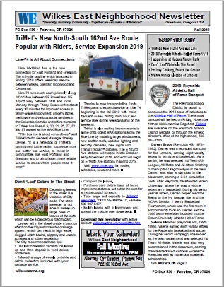 Download the Wilkes East Neighborhood Fall 2018 Newsletter here!
