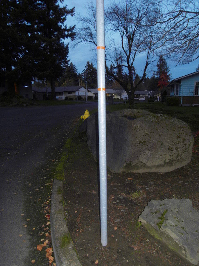Height marks added to sign posts